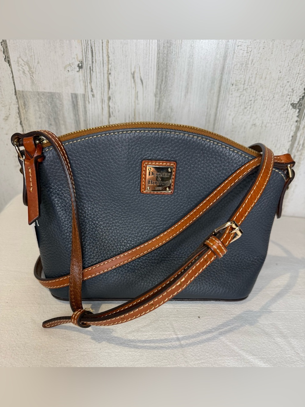Dooney & Bourke Pebbled Pennie Navy Leather Crossbody